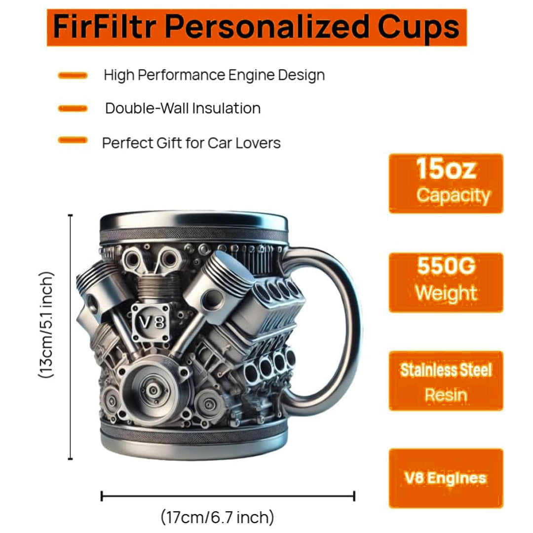 Taza para café de motor V8